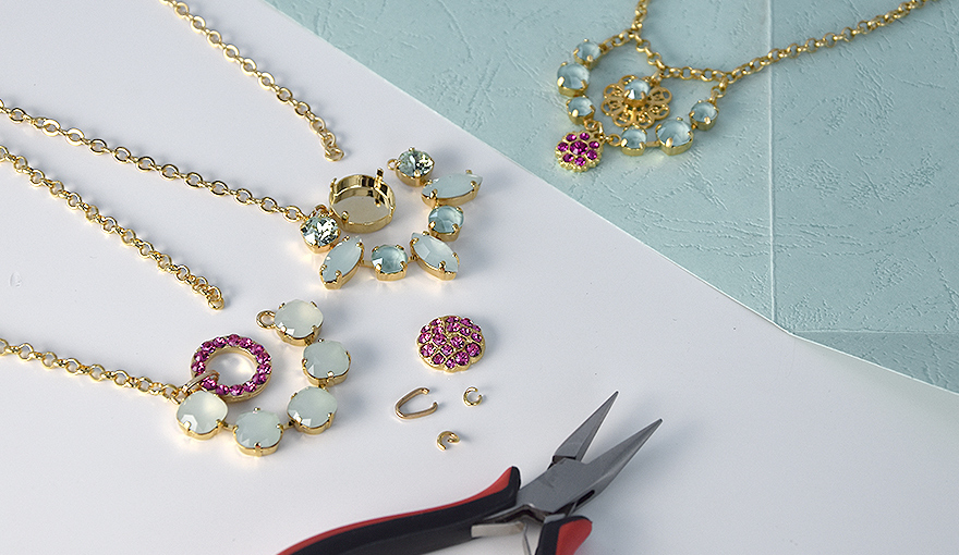 Creating pendants and earrings with cup chain parts